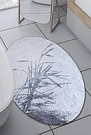 Коврик для ванной комнаты овальной формы ворсовый хлопковый натуральный размер 90/120 см Турция C&W