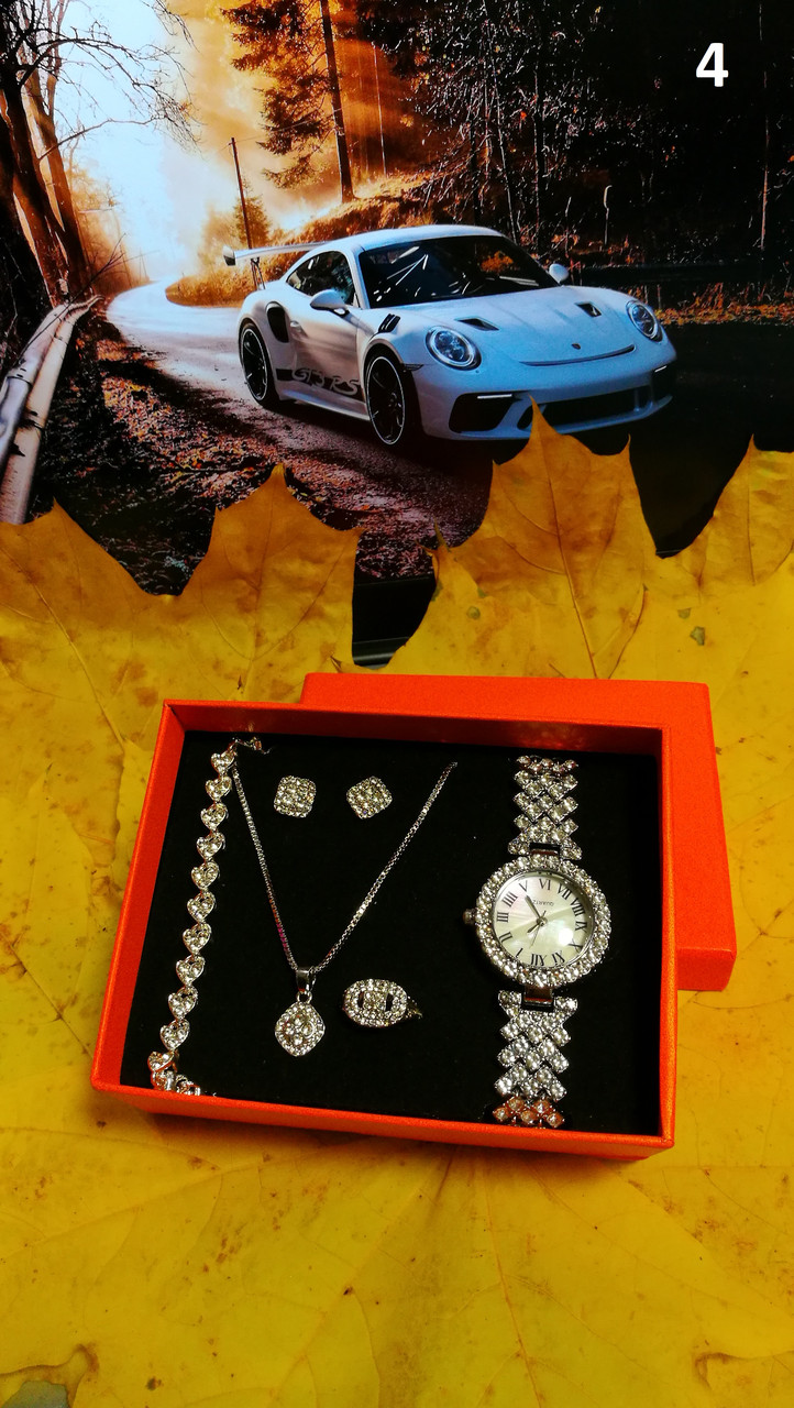 Комплекти жіночі, кварцевий наручний годинник та браслети. - фото 2 - id-p2121016215
