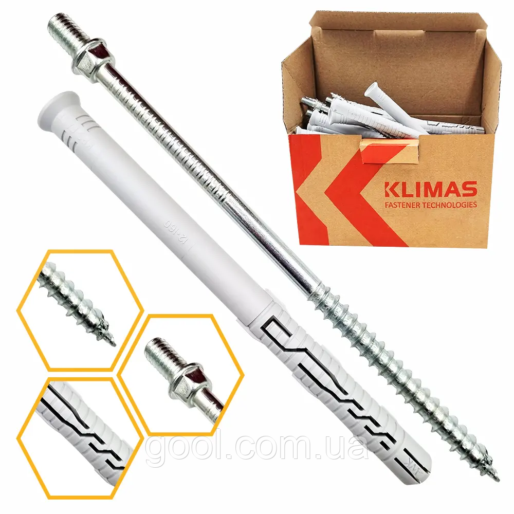 Дюбель 12х300мм Wkret-met Klimas для кріплення водостічной труби коробка 25 штук Польща, фото 1