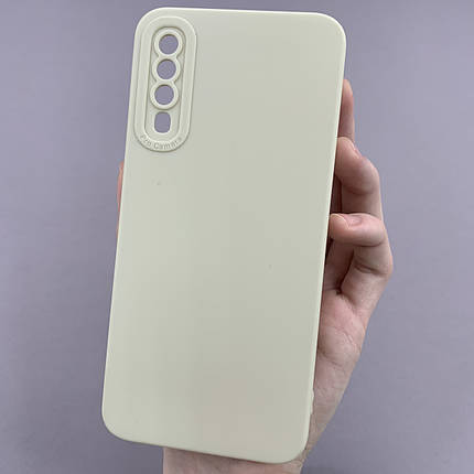 Чохол для Samsung Galaxy A50 чохол однотонний із захистом камери на телефон молочный а50 молочний s2l, фото 1