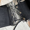 Ремінь жіночий широкий на шнурівці з мереживом ремінь-корсет ремінь-гумка чорний Талія 63-73 см, фото 7