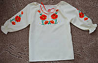 Сорочка блузка вышиванка дитяча "Червоні маки"