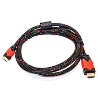 Шнур mini HDMI (штекер HDMI - штекер mini HDMI C), gold, пластик 2.0 м