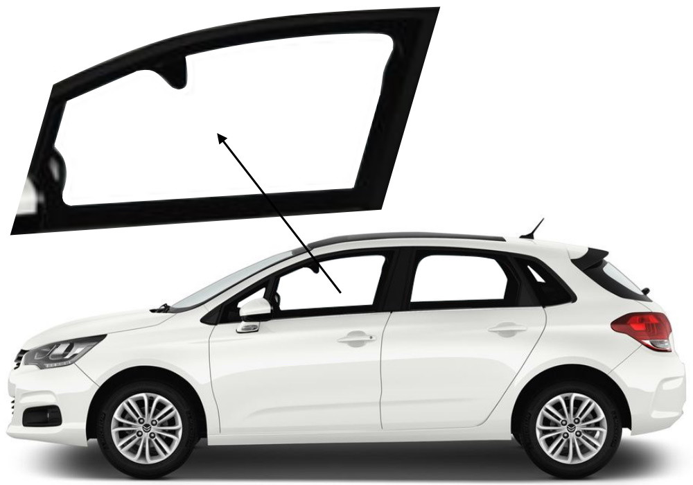 Бічне скло Citroen C4 2011-2023 передніх дверей ліве