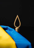 Набір для двох прапорів Україна ЗСУ, атлас прапор 90х135 см, тримач, держак 2 м, наконечник Тризуб Крапля, фото 5