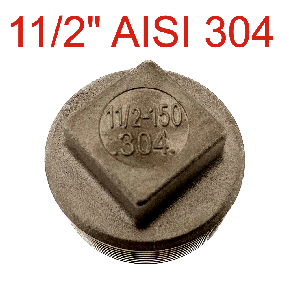 Заглушка нержавіюча Ду 40 1½" зовнішня різьба, під ключ AISI 304