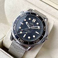 Мужские часы Omega Seamaster Professional Diver 007 AAA наручные механические с автоподзаводом на кольчуге
