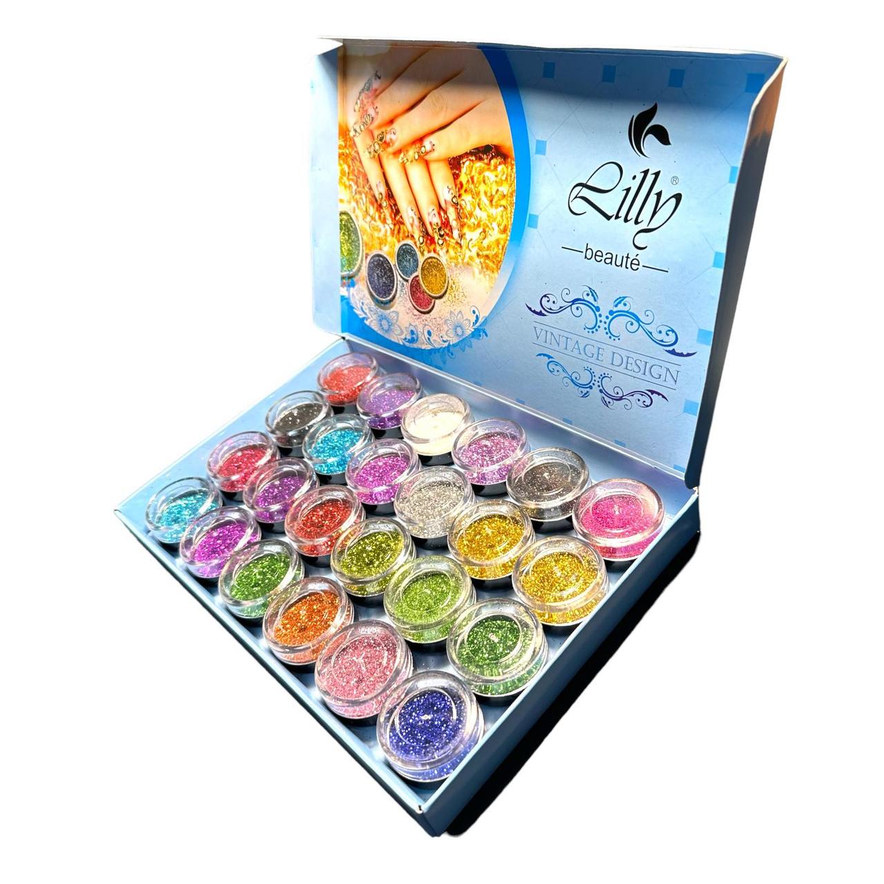 Набір блискіток (пісок) для нігтів Lilly Beaute 24 шт