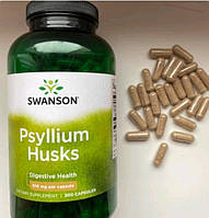 Псиліум, лушпиння насіння подорожника в капсулах, 610 мг, 100 капсул, Swanson, США