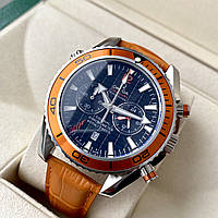 Чоловічий годинник Omega Seamaster Professional 007 Chrono Orange AAA наручний кварцовий з хронографом і сапфіром