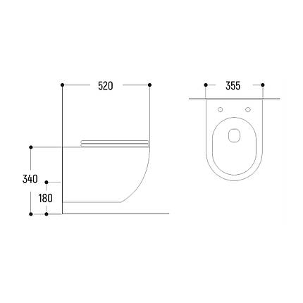 Унітаз підвісний Insana Grem чорний керамічний, фото 3