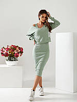 Жіночий комплект двійка сарафан та стильний світшот Розміри: 42-44, 46-48, 50-52 (Арт: 620ілао)
