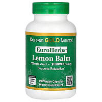 Мелисса California GOLD Nutrition, EuroHerbs "Lemon Balm" лимонный бальзам, 500 мг (180 капсул)