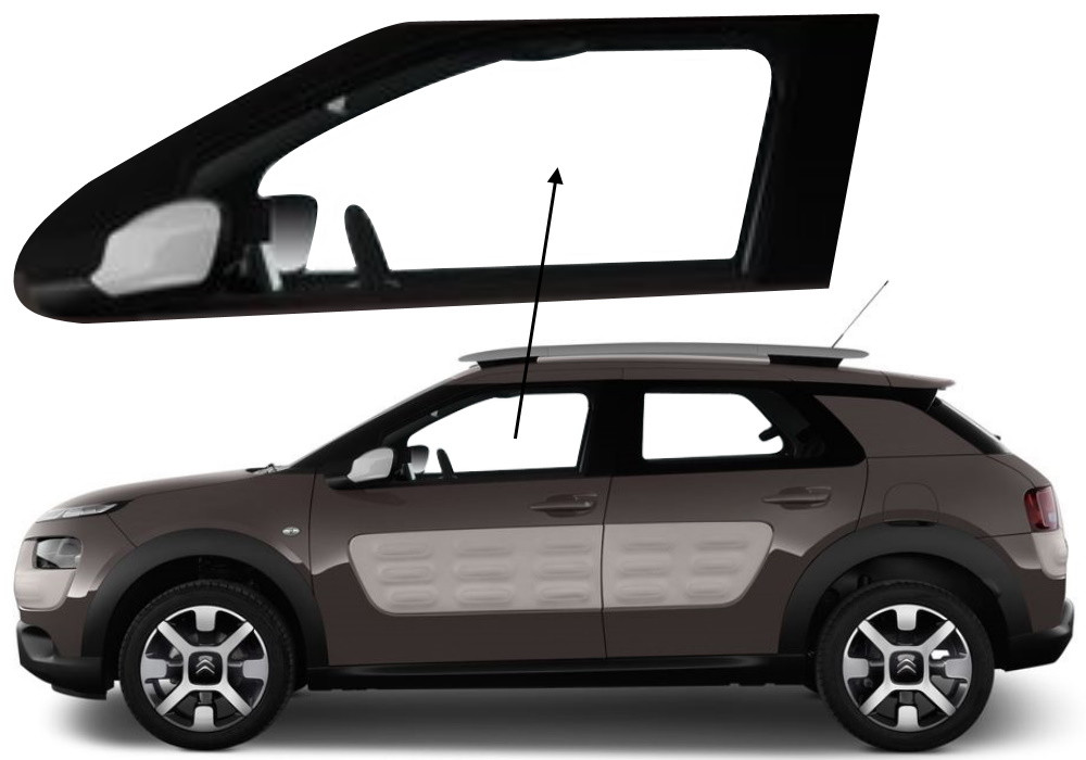 Бічне скло Citroen C4 Cactus 2014-2023 передніх дверей ліве