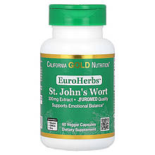 Екстракт звіробою California GOLD Nutrition, EuroHerbs "St.John's Wort Extract" 300 мг (60 капсул)