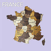 Деревянная 3D карта Франции