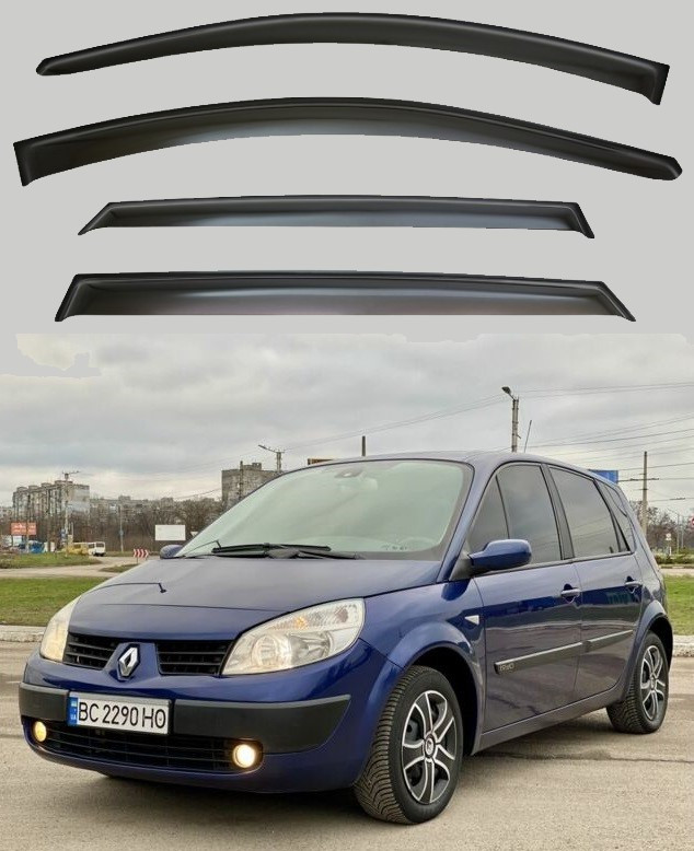 Вітровики Renault Scenic II 2003-2009 (скотч) VIP Китай