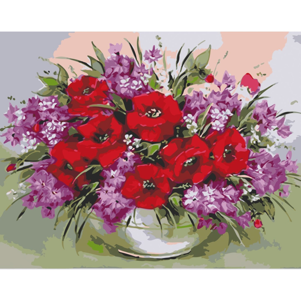 Картина за номерами Яскрава композиція. квіти 40*50 см Art Craft 13001-AC