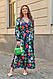 Жіноча сукня максі на запах з довгим рукавом, квітковий принт розміри 50-52, 54-56, 58-60 (Модель 8640 ), фото 5
