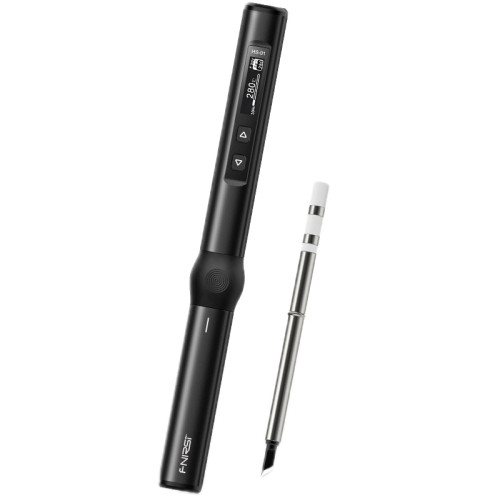 Паяльник Fnirsi HS-01 PD 65вт професійний може працювати від powerbank PD чорний (Set 1)