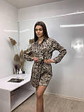 Принтований стильний жіночий костюм сорочка шорти, шовк сатин, фото 2