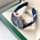 Чоловічий годинник Omega Seamaster Chronometer Blue Gold AAA наручний кварц із хронографом на каучуковому ремінці, фото 7