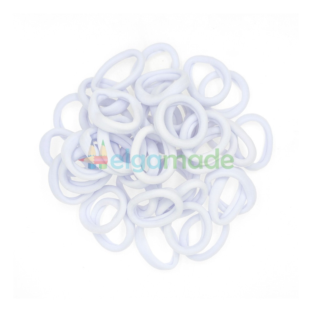 Резинки для волосся, 4 см, БІЛА, 50 шт, фото 1