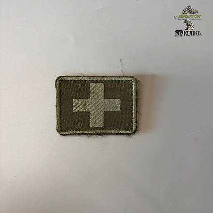 Нашивка "Хрест" (медична служба) ЗСУ (на липучці), фото 2