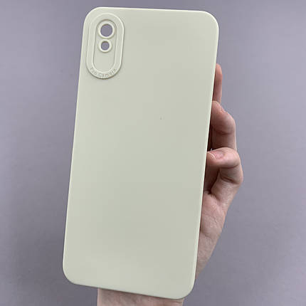 Чохол для Xiaomi Redmi 9A чохол однотонний із захистом камери на телефон сяомі редмі 9а молочний s2l, фото 1