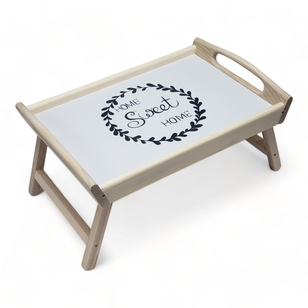 Столик для сніданків на ніжках 42х27х20 см. Дерев'яний піднос з ніжками. Столик тацю, фото 1