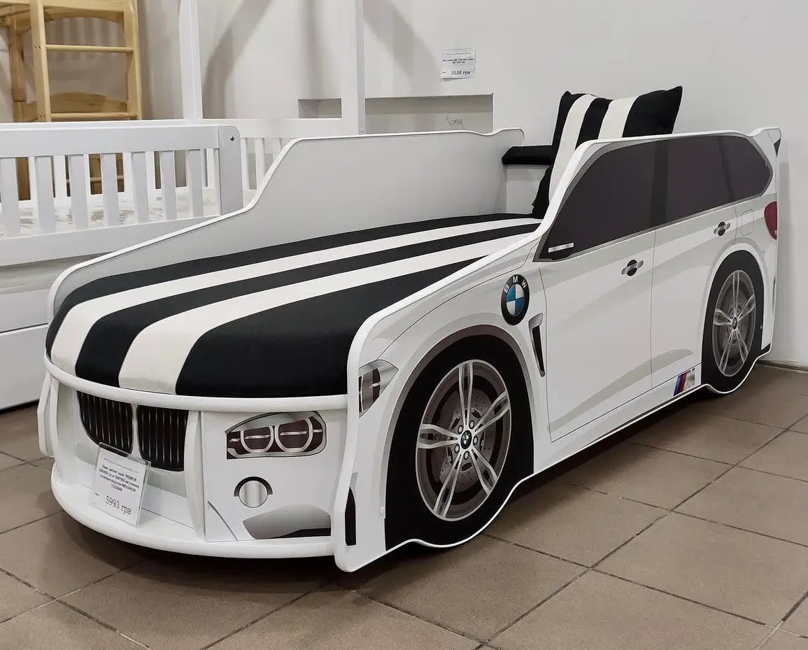 Ліжко-машина Premium з підйомним механізмом білий BMW ТМ Viorina Deko