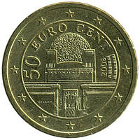 Монета Австрии 50 евроцентов 2002-2008 гг.