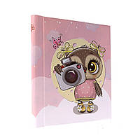 Фотоальбом магнітний 40стр. 23x28см GEDEON DRS20 CAMERA OWL PINK