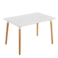 Прямоугольный маленький кухонный обеденный стол белый 100*70 см в скандинавском стиле Везувий МДФ