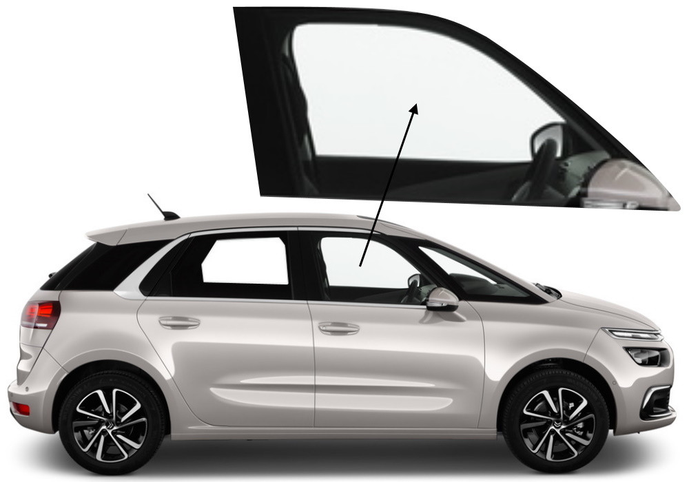 Бічне скло Citroen C4 Spacetourer 2018-2023 передніх дверей праве