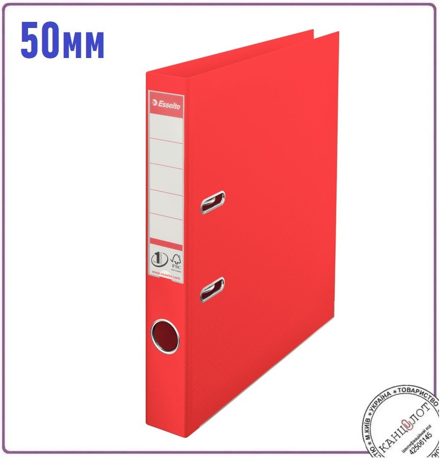 Папка-реєстратор ESSELTE NO.1 POWER VIVIDA, А4, 50мм, червоний (624072), фото 1