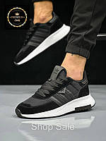 Мужские черно-белые кроссовки для бега adidas white black, спортивные кроссовки для мужчин белые адидас