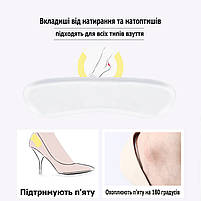 Силіконові вкладиші у взуття від натирання 3мм. Гелеві вставки від мозолів для взуття. П'яткоутримувач, фото 3