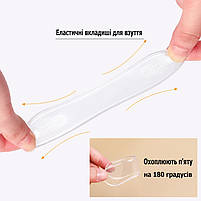 Силіконові вкладиші у взуття від натирання 3мм. Гелеві вставки від мозолів для взуття. П'яткоутримувач, фото 4