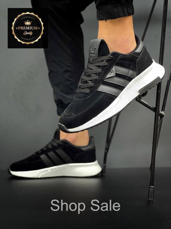 Спортивні чоловічі кросівки чорні адидас, adidas white black кросівки для бігу