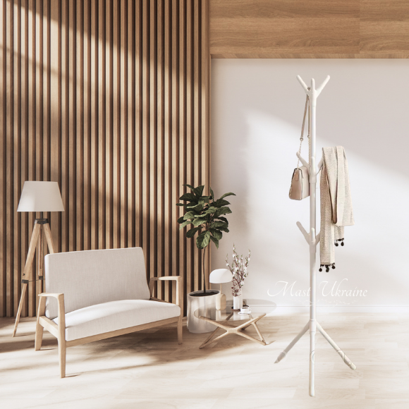 Металева вішалка для верхнього одягу COAT Rack, підлогова вішалка-стійка на 9 гачків CR-2356-White