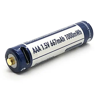 Аккумулятор Li-ion Keeppower AAA 1.5V R03 667mAh P1044U1 с зарядкой от USB (Белый с синим)