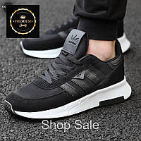Мужские кроссовки Adidas black-white, черно-белые адидас кроссовки на весну 43
