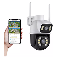 Уличная поворотная IP камера видеонаблюдения (Дуал Камера) BESDER A28B 4к/8.0мп