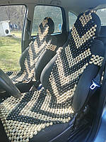 Деревянная автомассажная накидка на сиденье автомобиля.3 крепежными ремнями