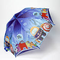 Детский зонтик для мальчика с ярким принтом Among Us и Капитан Америка, Синий зонтик тросина для мальчиков