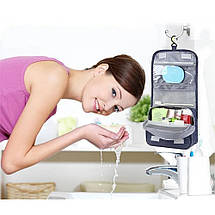 Підвісний складний органайзер для косметики Travel, Дорожня косметичка (синій), фото 5