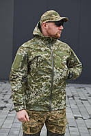 Тактическая куртка Soft Shell пиксель Армейская куртка Софтшелл на флисе пиксель