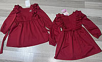 Плаття дитяче кльош із пояском за спину атлас БРОШЬ для дівчинки 2-6 років, колір уточнюйте під час замовлення
