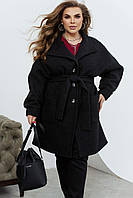 Стильне жіноче Пальто з поясом Матеріал: шерсть-букле- барашик Розмір: 50-52, 54-56, 58-60, 62-64, 66-68, 70-72